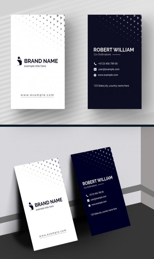 Black and White Business Card Layout with Circular Element