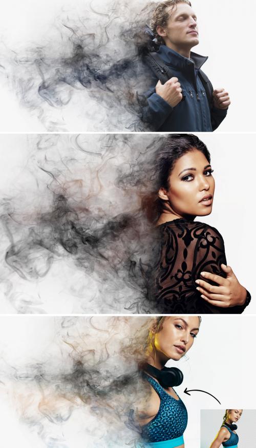 Dispersion Smoke Photo Effect Mockup