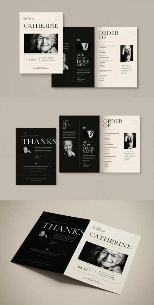 Elegant Minimalist Funeral Program Layout