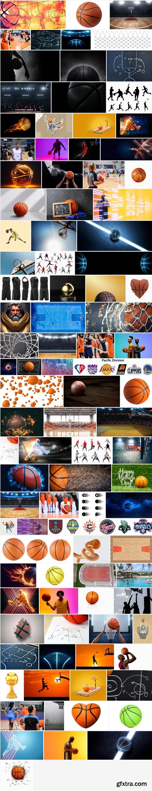 Amazing Photos, Basketball Illustrations 100xJPEG