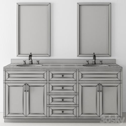 Bathroom Set Wood and Marble - Set 24