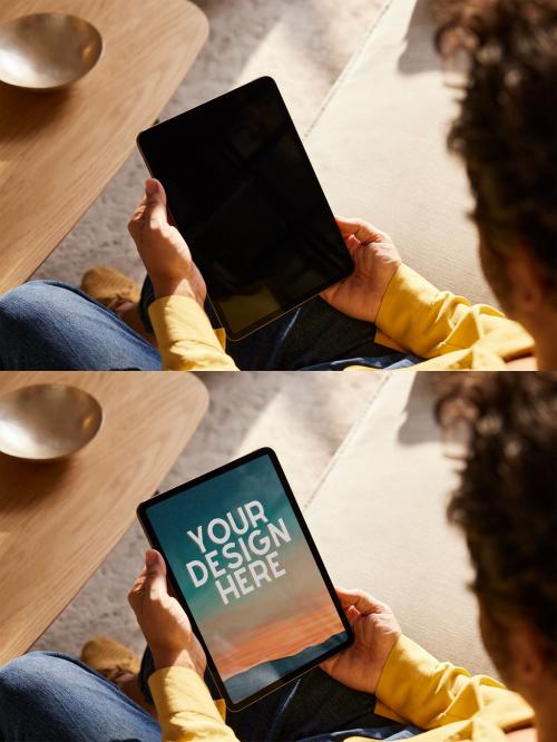 Man Using a Tablet Mockup