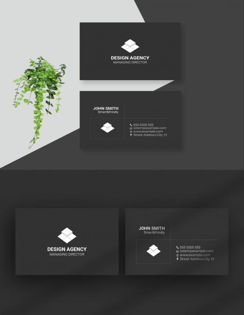 Grayscale Busness Card Layout