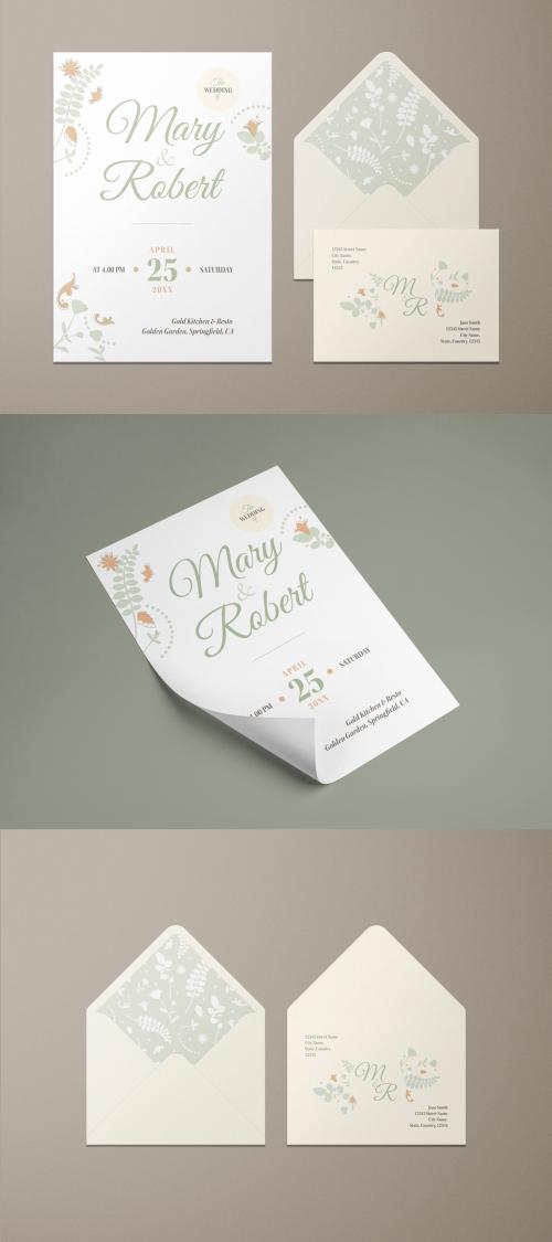 Floral Wedding Invitation Layout