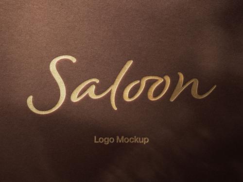 Debossed Leather Gold Stamp Logo Mockup