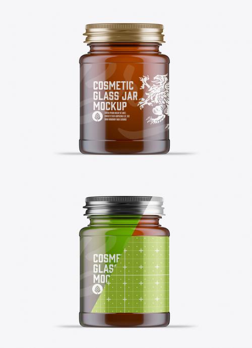 Amber Cosmetic Jar Mockup