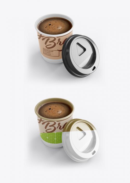 Paper Coffee Cup with Sleeve Mockup