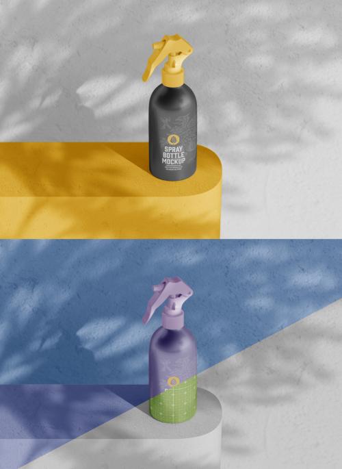 Spray Bottle Scene Mockup