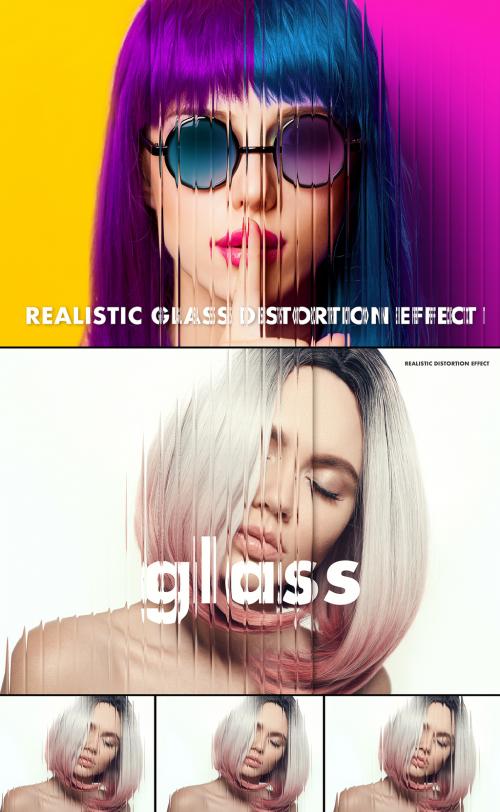 Ribbed Glass Distortion Refraction Effect