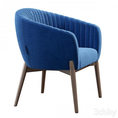 Upholstered Armchair with Channeled Back