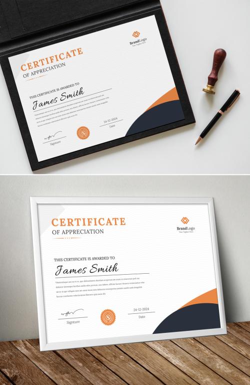 Orange Certificate Layout