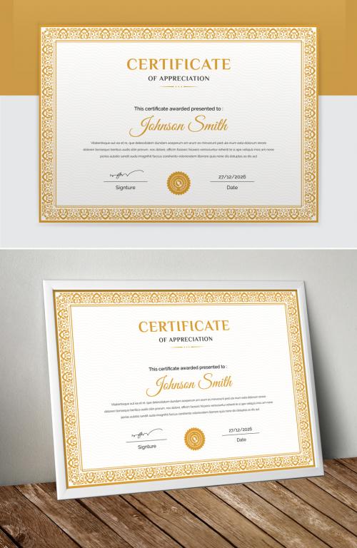 Simple Orange Certificate Layout