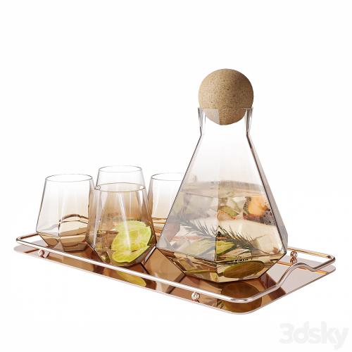 Geometric Glass Decanter Set