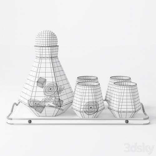 Geometric Glass Decanter Set