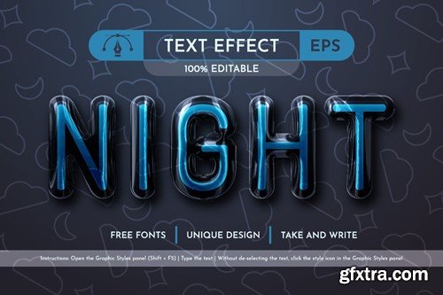 5 Night Glass Editable Text Effects PHWZKFC