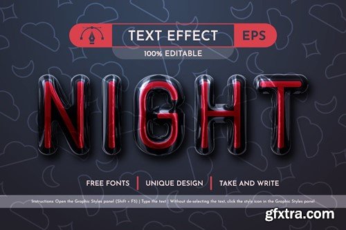 5 Night Glass Editable Text Effects PHWZKFC