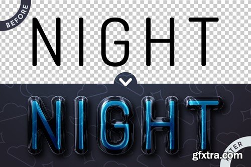 5 Night Glass Editable Text Effects PHWZKFC