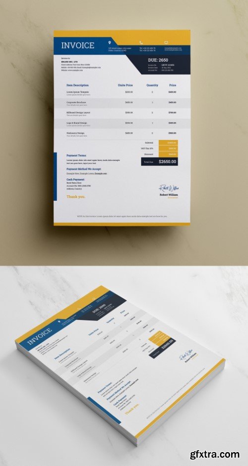 Invoice Layout with Orange Layout