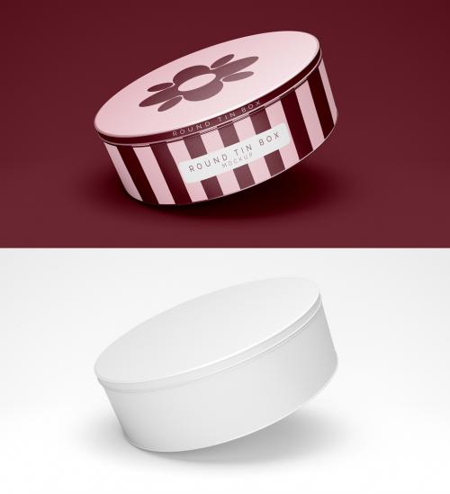 Floating Round Tin Box Mockup