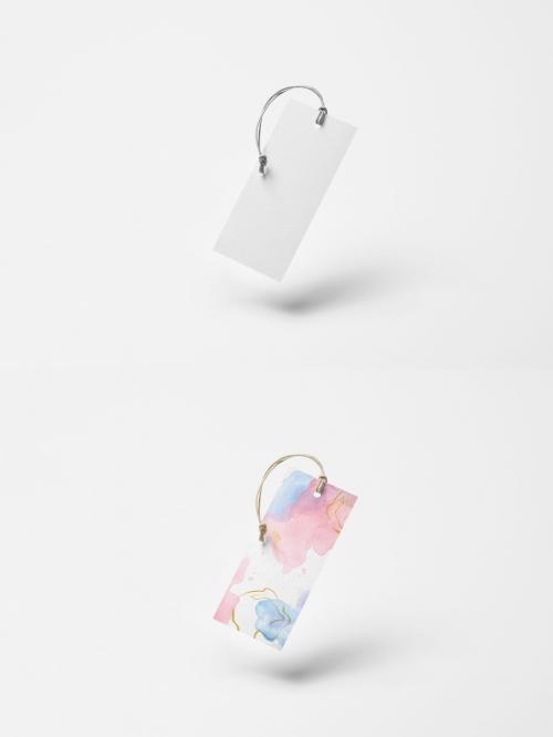 Floating Hang Tag Mockup