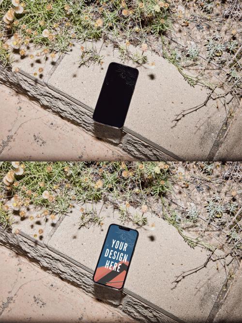 Smartphone Mockup with On-Camera Flash