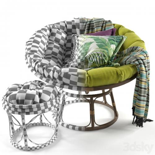 Papasan Chair with Cushion