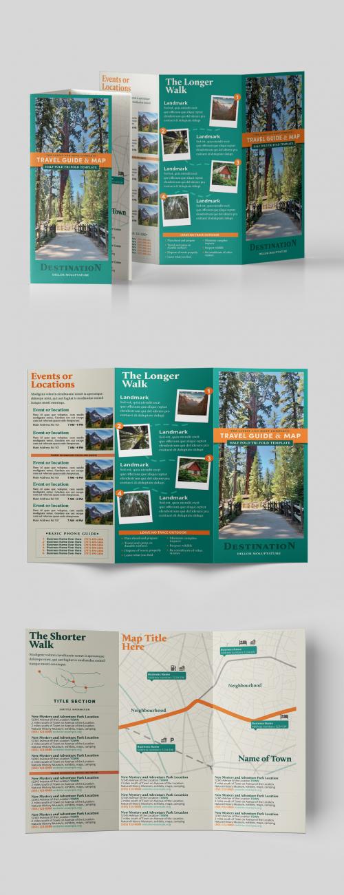 Travel Guide & Map Trifold Brochure