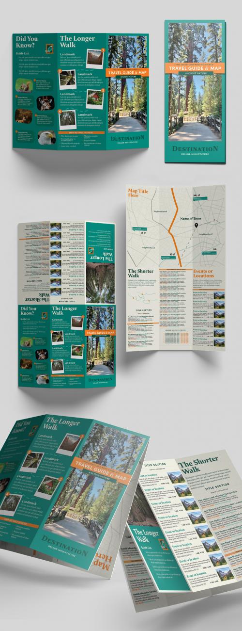 Travel Guide & Map Half Trifold Brochure