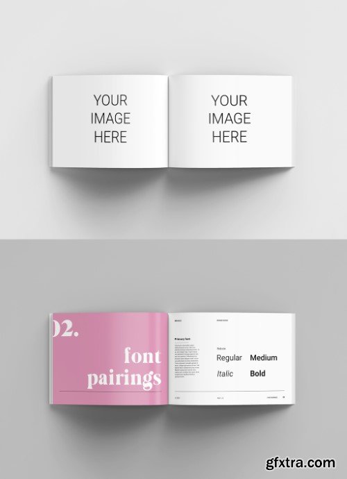 A4 Landscape Brochure Magazine Mockups