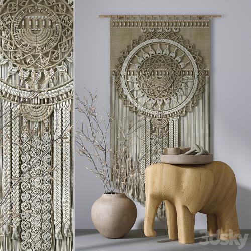 Decorative set with panels Macrame # 6