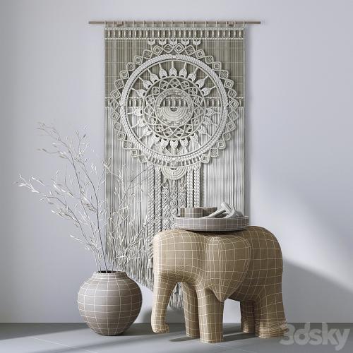 Decorative set with panels Macrame # 6