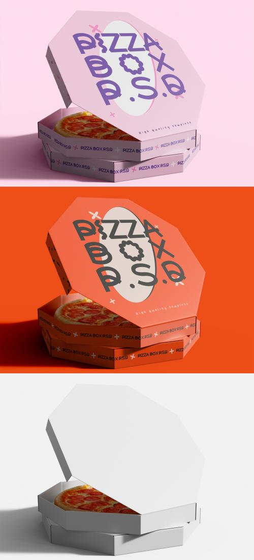 3D Pizza Boxes Mockup