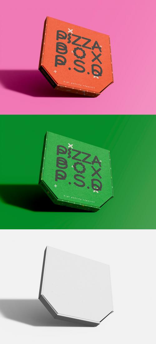 3D Levitating Pizza Box Mockup