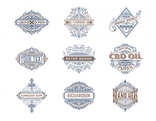 Pack of 9 Logos and Badges