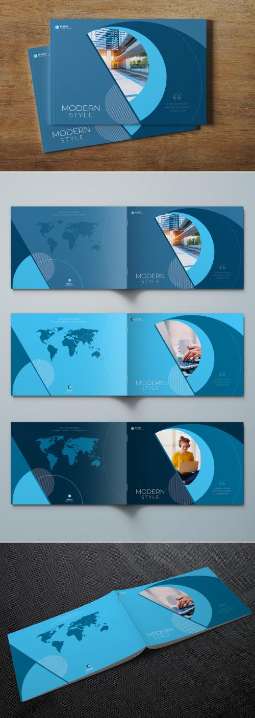Landscape Cover Layout with Teal and Orange Dynamic Element