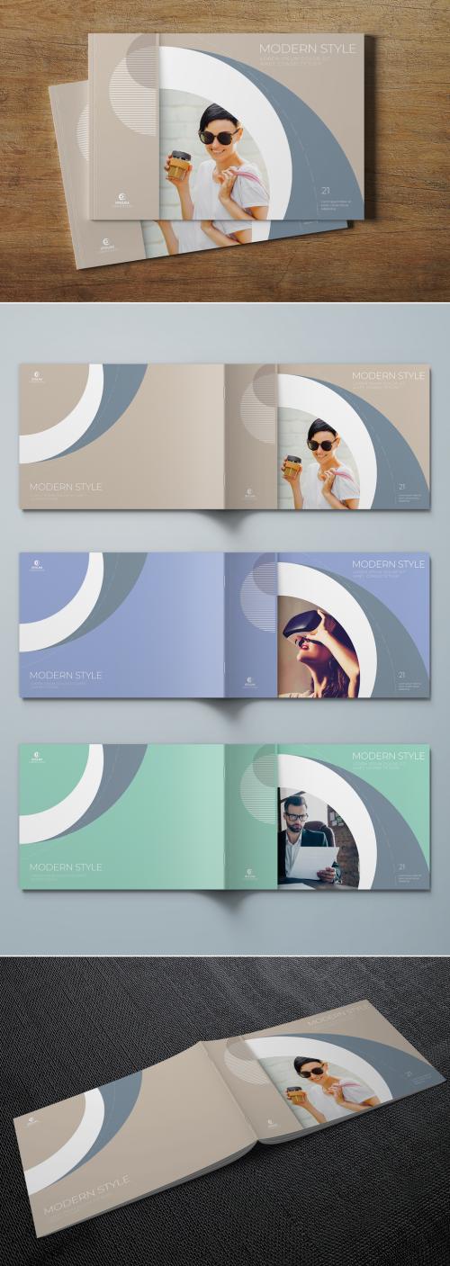 Business Landscape Cover Layout in Soft Colors Style