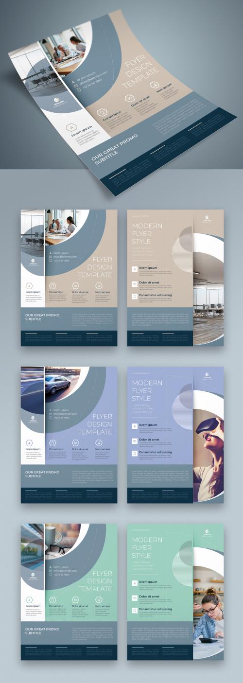 Business Flyer Layout with Soft Circle Elements