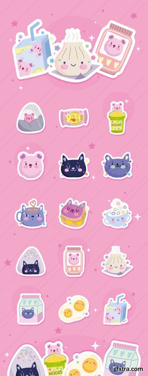 Kawaii Food Sticker Sets