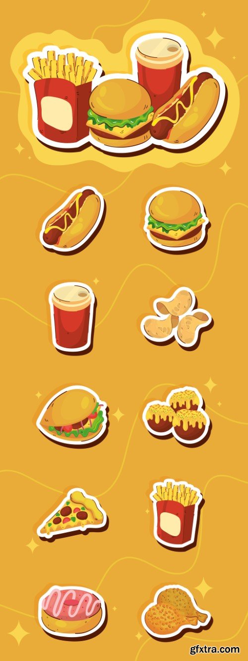 Fast Food Sticker Sets