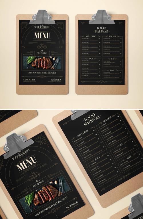 Black Artdeco Layout Menu