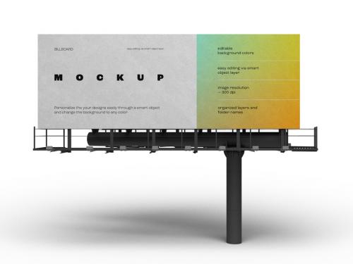 Street Billboard Outdoor Mockup With editable background