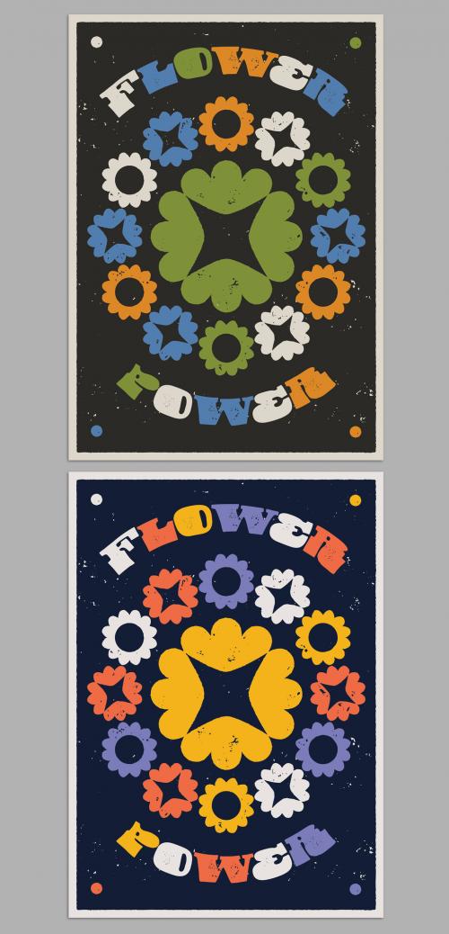 Groovy 70S Style Flower Power Poster Layout