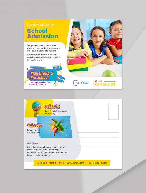 School Admission Postcard Layout