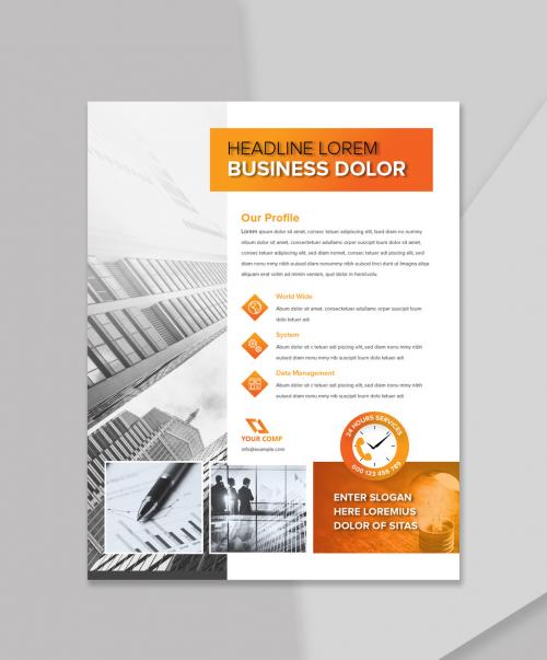 Flyer with Gradient Orange Color