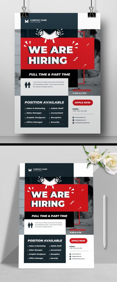 Corporate Flyer Layout with Red Accents