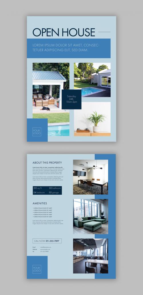 Real Estate Brochure with Blue Accents