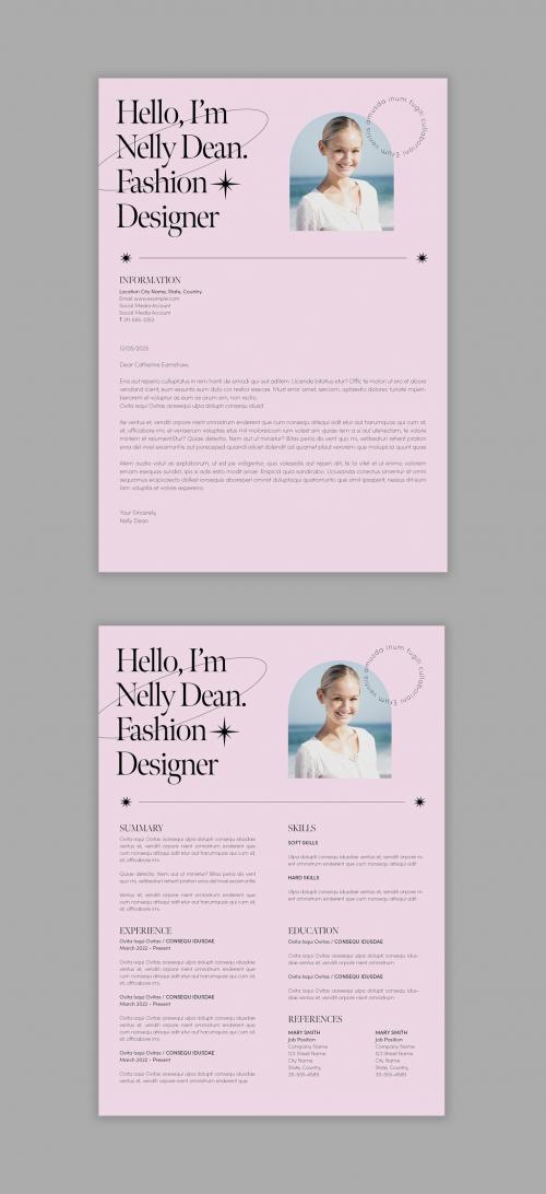 Pink Modern Resume Layout Design