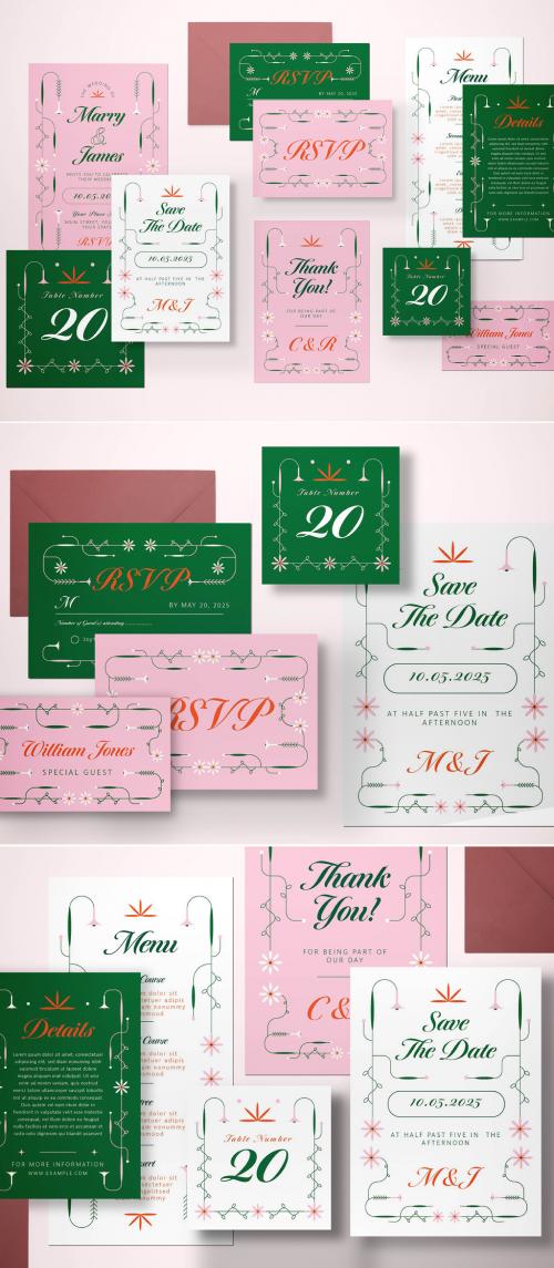 Wedding Invitation Set Layout