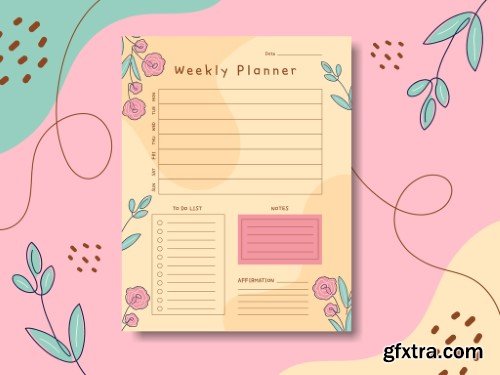 Floral Weekly Planner Layout