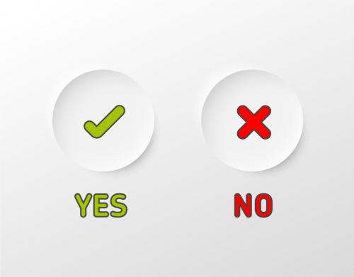 Set of Fresh Minimalist Icons for Various Status - Yes No Accept Cancel